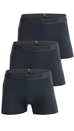 3'lü Kutu Pamuklu Likralı Premium Esnek Kumaş Antrasit Erkek Boxer