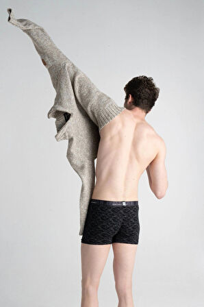 Erkek Pamuklu Esnek Likralı Baskılı Boxer - (UZAY DESENLİ)