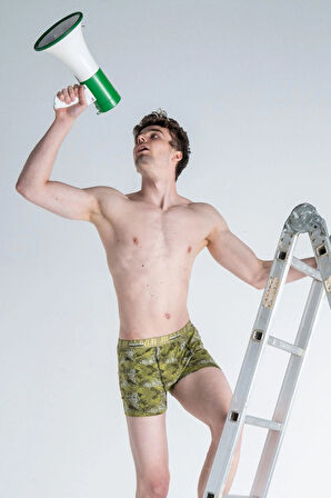 Tılsım Desenli Likralı Pamuklu Esnek Erkek Baskılı Boxer