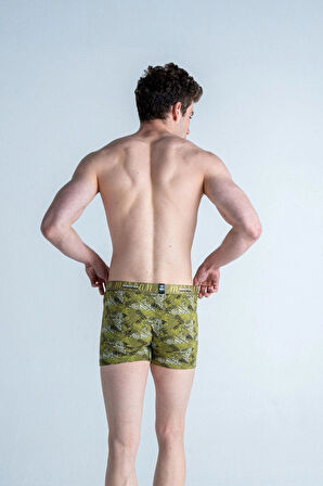 Tılsım Desenli Likralı Pamuklu Esnek Erkek Baskılı Boxer