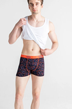 Karmaşık Desenli Pamuklu Baskılı Esnek Erkek Boxer