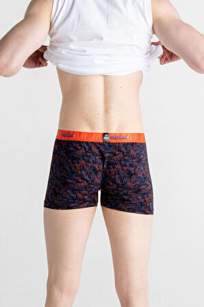 Karmaşık Desenli Pamuklu Baskılı Esnek Erkek Boxer