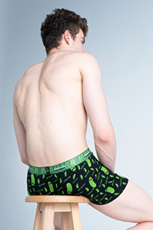 Desenli Likralı Pamuklu 'mr. Pickle' Baskılı Erkek Boxer