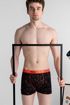 Desenli Likralı Pamuklu Esnek Erkek Baskılı Boxer - Picasso