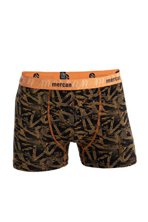 Geometrik Desenli Likralı Pamuklu Baskılı Erkek Boxer