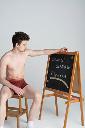 Değer Desenli Likralı Pamuklu Baskılı Erkek Boxer