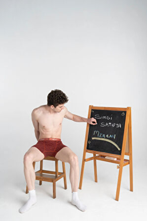 Değer Desenli Likralı Pamuklu Baskılı Erkek Boxer