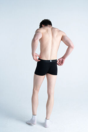 Ultra Rahat Siyah Pamuklu Erkek Boxer Organic