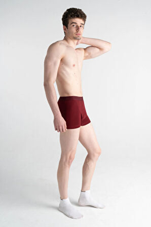 Pamuklu Ultra Rahat Bordo Erkek Esnek Boxer