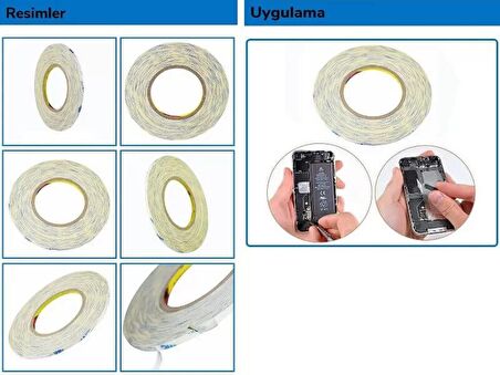 5mm/50mt Çift Taraflı Bant Ekran Cam Kasa Tamir Bantı-ŞEFFAF