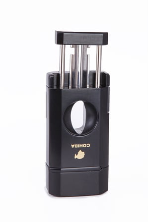 3 Torch Pürmüz Siyah Dahili V Kesicili Metal Puro Çakmağı - TR7961