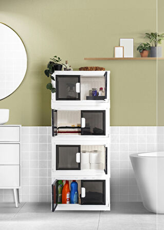 4 Katlı Çok Amaçlı Katlanır Banyo Mutfak Düzenleyici Dolap, Organizer, Ayakkabılık