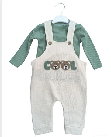Laura baby Erkek Bebek Waffle Kumaş Tulum Set 
