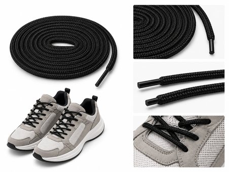 Siyah Renkli Spor Ayakkabı Bağcığı, Ayakkabı Bağcık