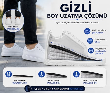 Boy Uzatan Ortopedik Silikon Tabanlık