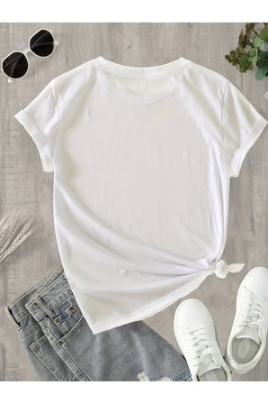 Unisex Sıralı Kalpler Baskılı Tasarım Tshirt