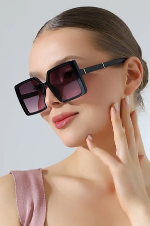 Kadın UV400 Kelebek Gümüş Aksesuarlı Güneş Gözlüğü 23066 c2 Degrade