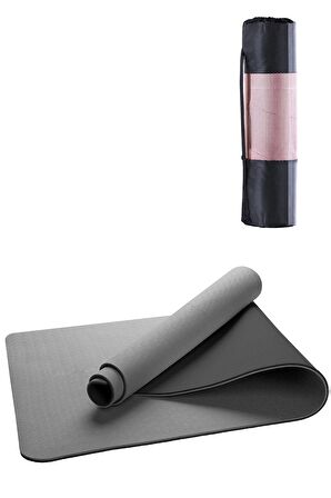 Gymo Ekolojik 6mm TPE Yoga Matı Pilates Minderi Gri