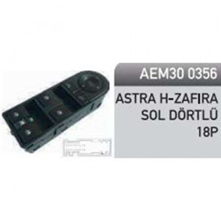 Opel Cam Acma Kapama Anahtarı Dortlu On Sol Astra H Zafıra B - Aem30 0356