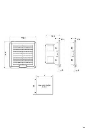 30 M3/h - 120x120x58,5 Mm Ip54 Filtreli Fan