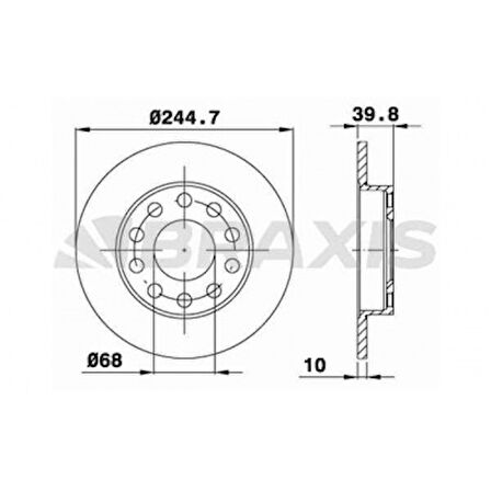 Vag Arka Fren Aynası A80 91>94 A4 00>04 A4 Avant 01>04 A4 Cabrıolet Seat Exeo 08> - Braxıs Ae0167