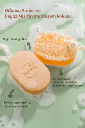 Balmy Doğal Kabak Lifli Sabun  Amber Wood  White Musk