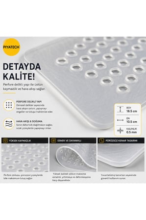Yanmaz Silikon Delikli Kaymaz Seperatör Pedi 18.5x10.5 Cm 300 Derece Isıya Dayanıklı Çok Amaçlı Mat