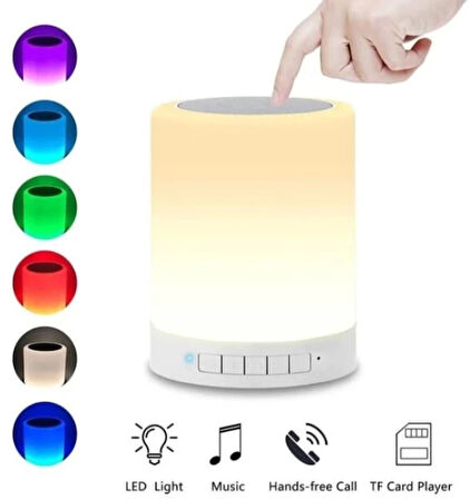 Gece Lambası & Bluetooth Hoparlör / Touch Lamp Oda Lambası Portable Speaker