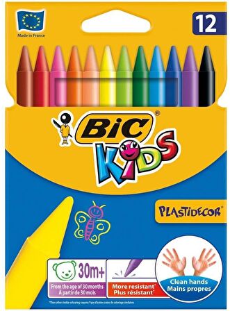 Bic 3 lü Boyama Seti 12 li Kuru Boya+ Silinebilir Mum Pastel Boya+ Kurumayan Oyun Hamuru