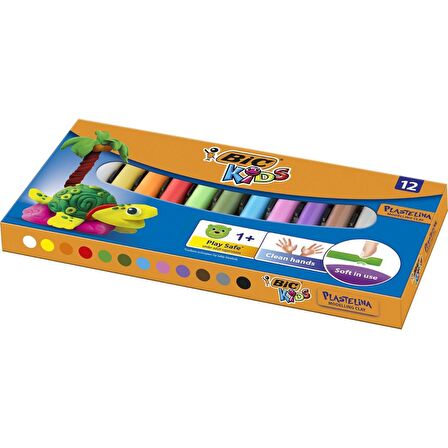 Bic 3 lü Boyama Seti 12 li Kuru Boya+ Silinebilir Mum Pastel Boya+ Kurumayan Oyun Hamuru