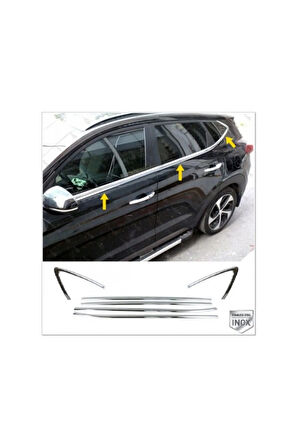 Hyundai Tucson Krom Cam Çıtası 6 Prç. 2015 Ve Üzeri Paslanmaz Çelik
