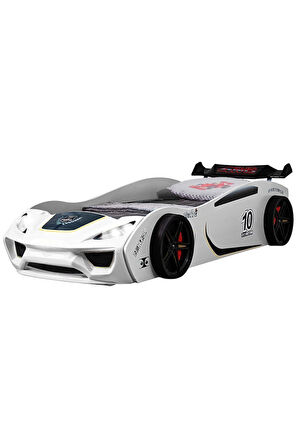 Çocuk Odası - Vento Arabalı Yatak - Sport 3 Kapılı Dolap, Masa - Beyaz