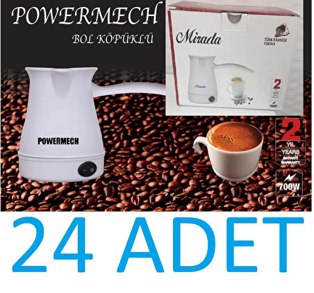 Powermech Mirada (24 ADET ) Bol Köpüklü Elektirikli Cezve Türk Kahve Makinesi (KARIŞIK RENK)