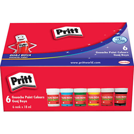 Pritt Guaj Boya 6 Renk & 18 Ml