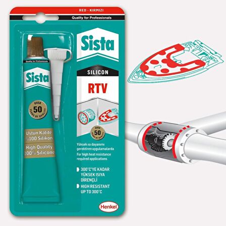 Sista RTV Silikon Kırmızı Sıvı Conta 50 G