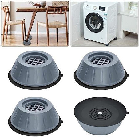 Çamaşır Makinesi Sarsıntı Titreşim Ses Önleyici Kaydırmaz Ayak 4lü Set (4 Adet)