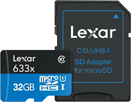 Menashop MetraShop yüksek performanslı microSDHC 633x 32 GB UHS-I hafıza kartı w/SD adaptör - LSDMI32GBBEU633A