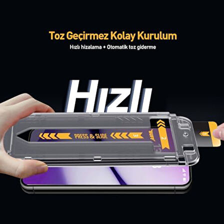Menashop MetraShop Galaxy S25 Serisi ile Uyumlu 5D EasyFit 2 Adet Kolay Uygulama Aparatlı Ekran Koruyucu Temperli Cam (Galaxy S25 Plus / S24 Plus)
