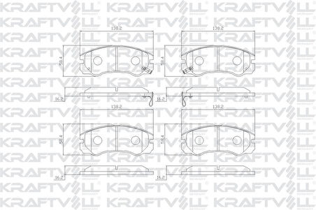 Opel On Fren Balatası Frontera 95 98 - Kraftvoll 07010456