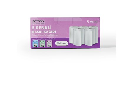 ACTON Şipşak Dijital Çocuk Fotoğraf Makinesi Kağıdı Renkli(5li Paket)