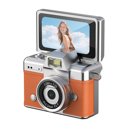 ACTON Picco Flex Flip Ekranlı Retro Photo Kamera - Portakal