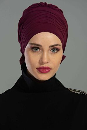 Çapraz Dikim Tasarım Şifon Hazır Türban,HT-30