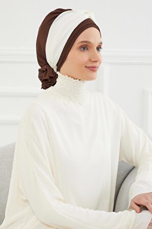 Çift Renkli Tasarım Şifon Hazır Türban,HT-45