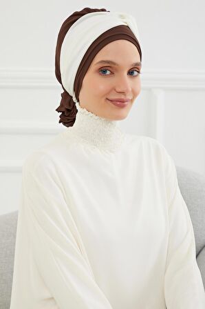 Çift Renkli Tasarım Şifon Hazır Türban,HT-45