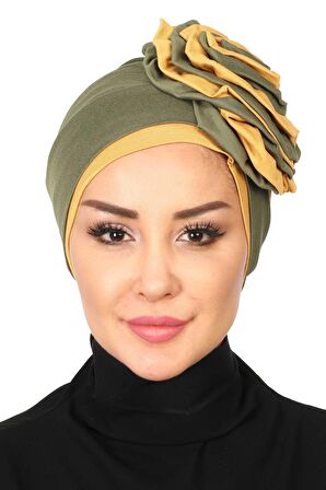 Çift Renkli Güllü Bone,B-28