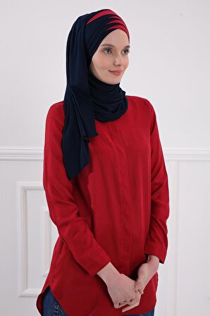 Çift Renkli Tak Çık Pratik Penye Şal,CPS-49,CPS-49