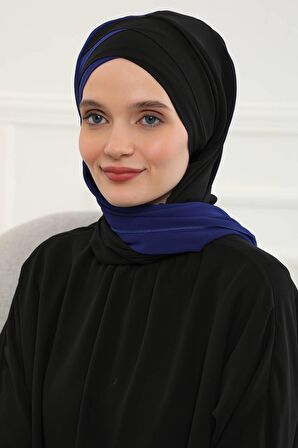 Çapraz Dikim Çift Renkli Pratik Şifon Şal,CPS-84,CPS-84