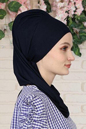 Yandan Fırfırlı Penye Hazır Türban,HT-73