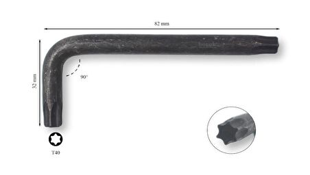 Ceta Form T40 Torx Allen (Alyan) Anahtar