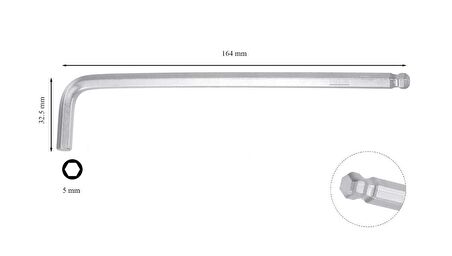 Ceta Form 5 mm L Topbaş Allen (Alyan) Anahtar